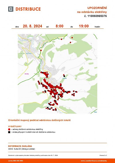 Libštát ČEZ S OMLUVOU PLÁNOVANOU ODSTÁVKU ZRUŠIL | ČEZ DISTRIBUCE, A.S. | OZNÁMENÍ O PŘERUŠENÍ DODÁVKY ELEKTRICKÉ ENERGIE V ČÁSTI MĚSTYSE LIBŠTÁT | ÚTERÝ 20. SRPNA 2024 OD 8 DO 19 HODIN-1881